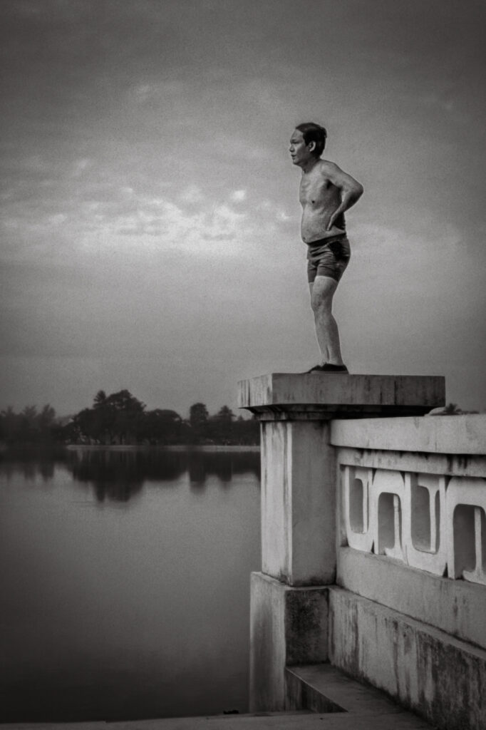 Early morning exercise Lenin (Reunification) Park, Hanoi. Oct 1992