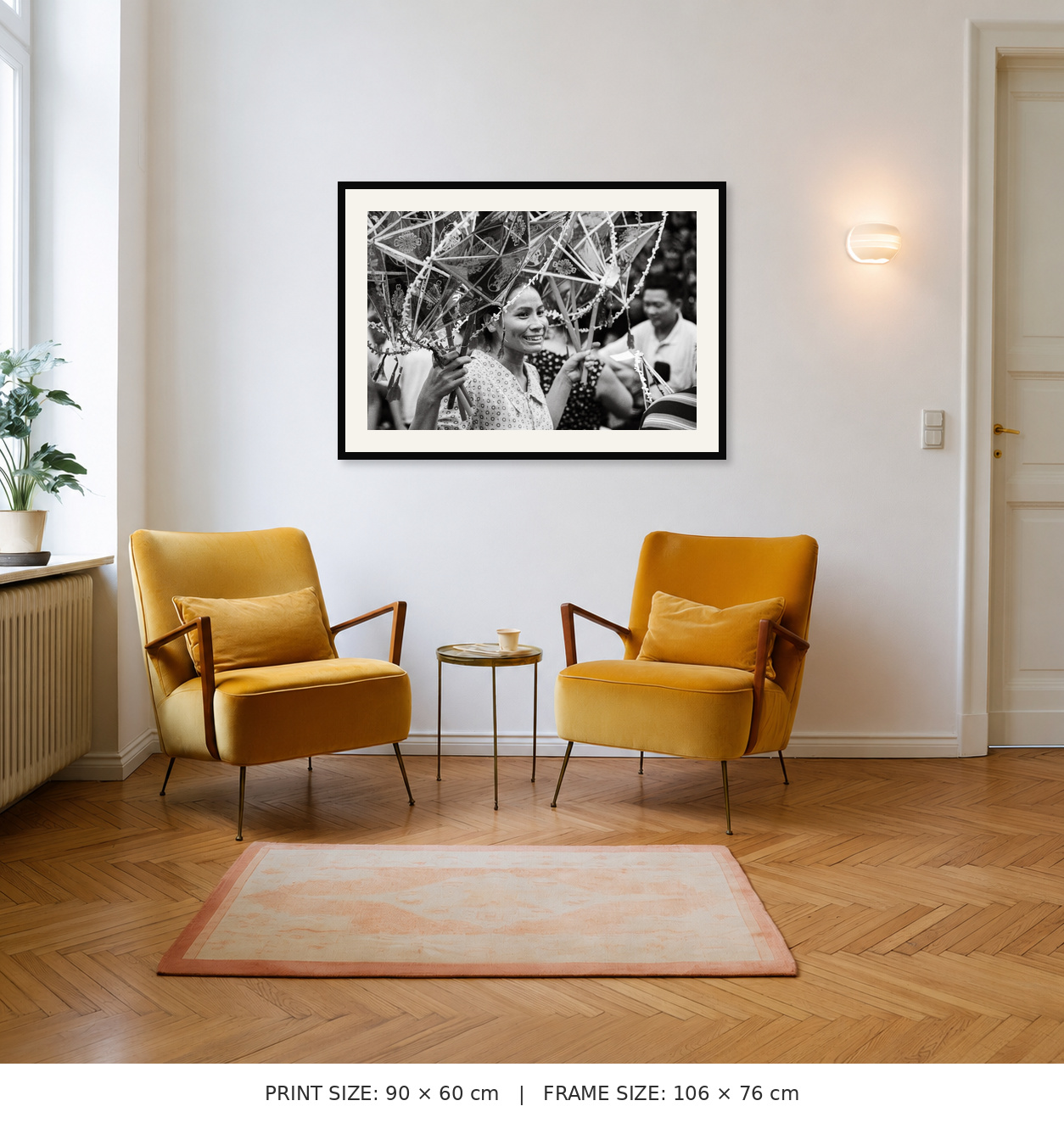 60 × 90 cm print shown in its approximate outer frame