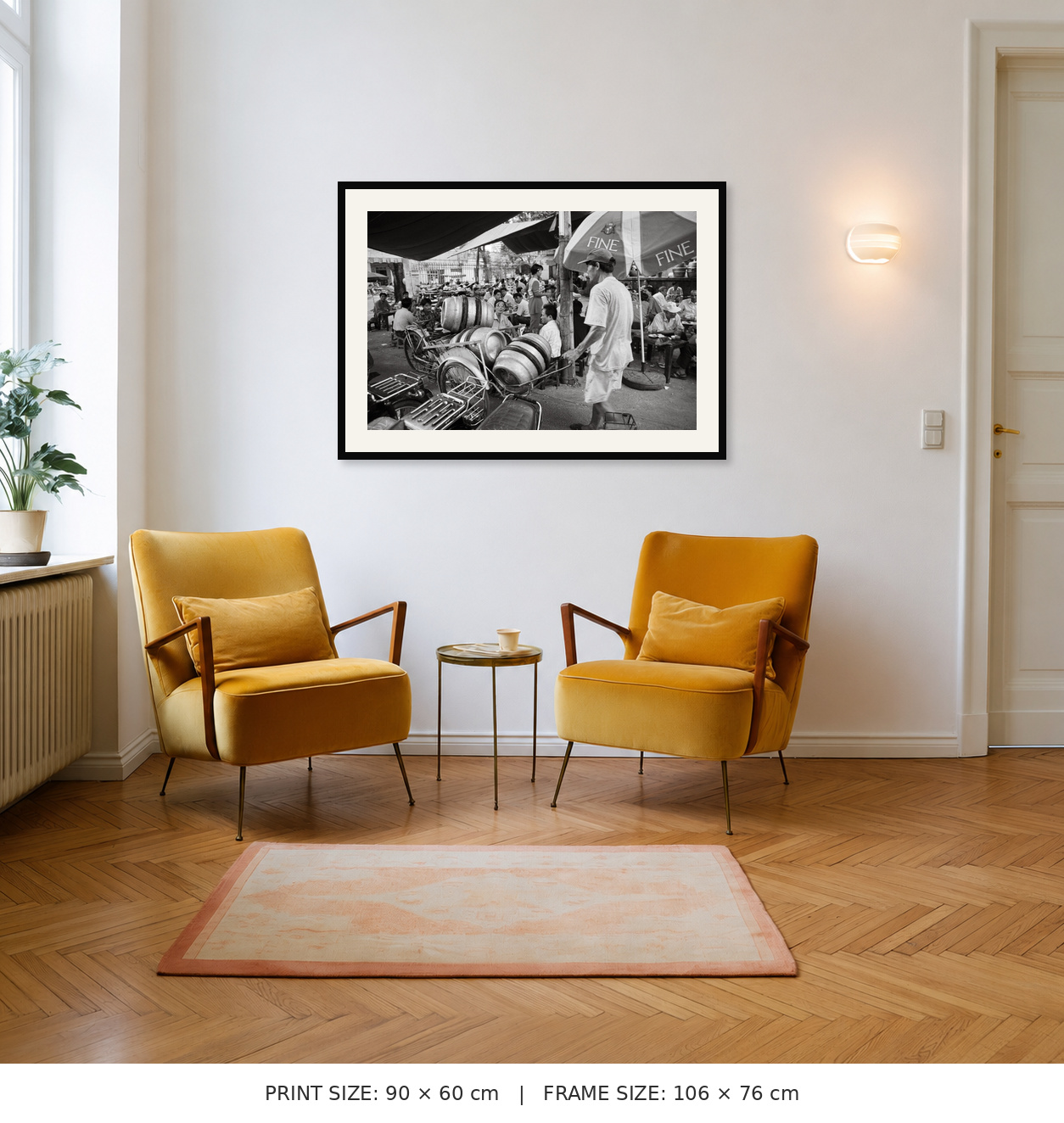60 × 90 cm print shown in its approximate outer frame